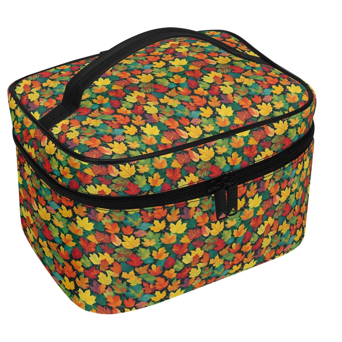 Colorful Leaves Leather Cosmetic Bag - DeRose Seasonal
