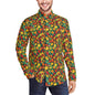 Colorful Leaves Men's Classic Long-Sleeved Button up Polyester Dress Shirt - DeRose Seasonal