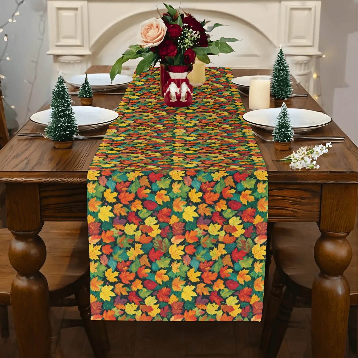 Colorful Leaves Polyester Table Runner - DeRose Seasonal