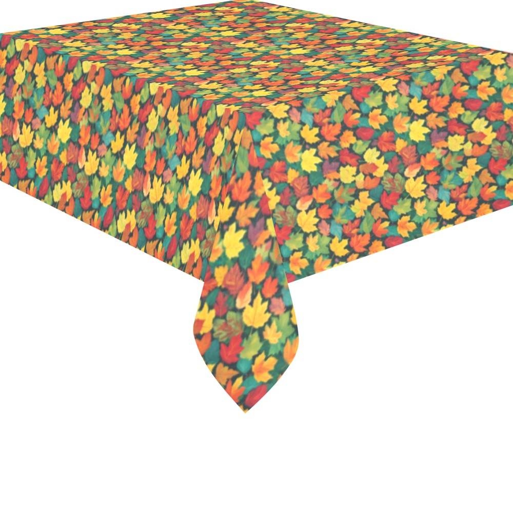 Colorful Leaves Polyester Tablecloth Polyester Tablecloth 70"x 52" DeRose Seasonal