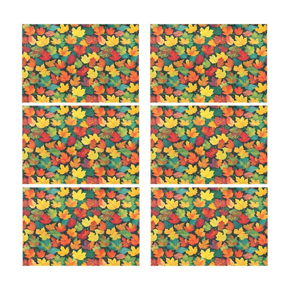 Colorful Leaves Table Placemat (set of 6) Placemats 12" x 18" (Set of 6) DeRose Seasonal
