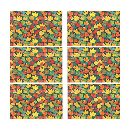 Colorful Leaves Table Placemat (set of 6) Placemats 12" x 18" (Set of 6) DeRose Seasonal