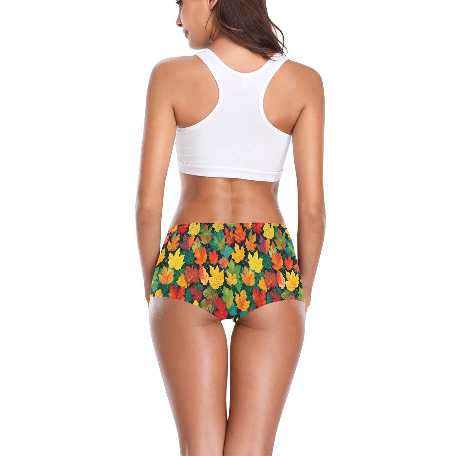 Colorful Leaves Women's Underwear Briefs Women's Boyshort Panties (Model L31) - DeRose Seasonal