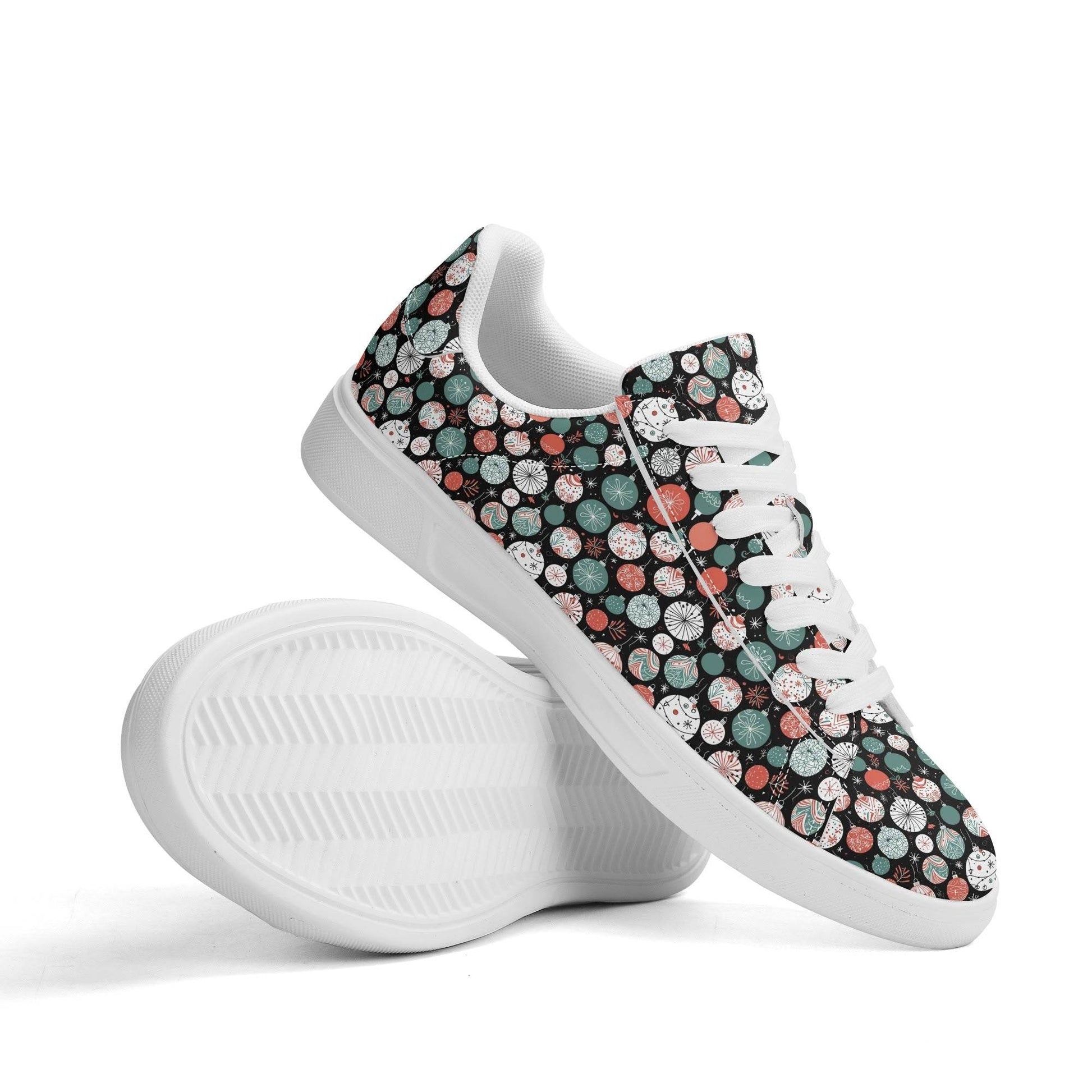 Colorful Ornament Adult Lightweight Brand Low Top Leather Shoes - DeRose Seasonal