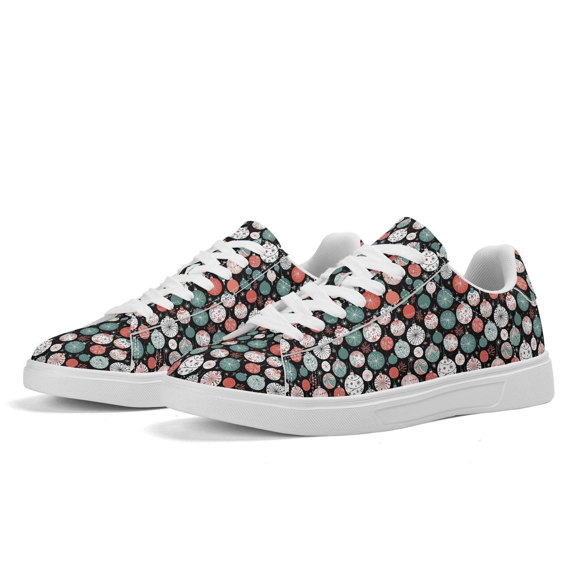 Colorful Ornament Adult Lightweight Brand Low Top Leather Shoes - DeRose Seasonal