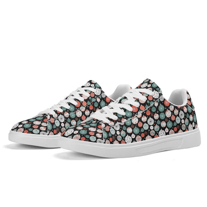 Colorful Ornament Adult Lightweight Brand Low Top Leather Shoes - DeRose Seasonal