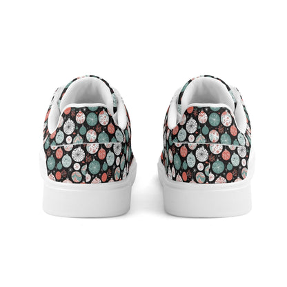 Colorful Ornament Adult Lightweight Brand Low Top Leather Shoes - DeRose Seasonal