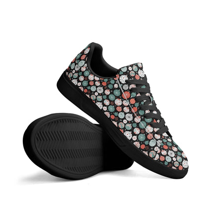 Colorful Ornament Adult Lightweight Brand Low Top Leather Shoes - DeRose Seasonal