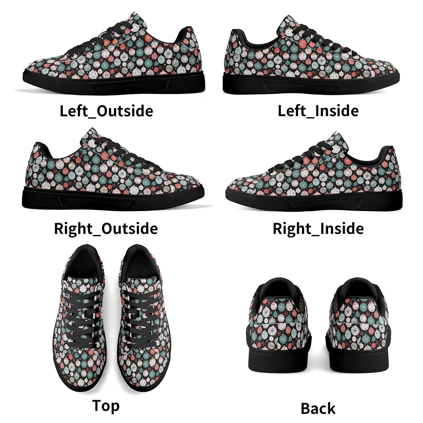 Colorful Ornament Adult Lightweight Brand Low Top Leather Shoes - DeRose Seasonal