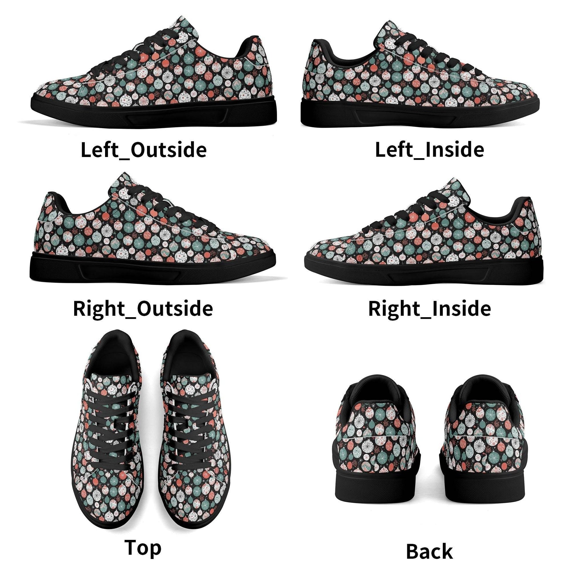 Colorful Ornament Adult Lightweight Brand Low Top Leather Shoes - DeRose Seasonal