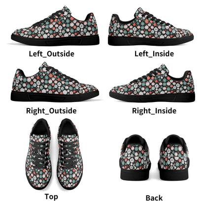 Colorful Ornament Adult Lightweight Brand Low Top Leather Shoes - DeRose Seasonal