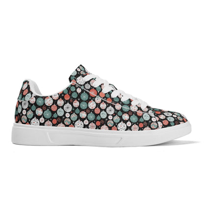 Colorful Ornament Adult Lightweight Brand Low Top Leather Shoes - DeRose Seasonal