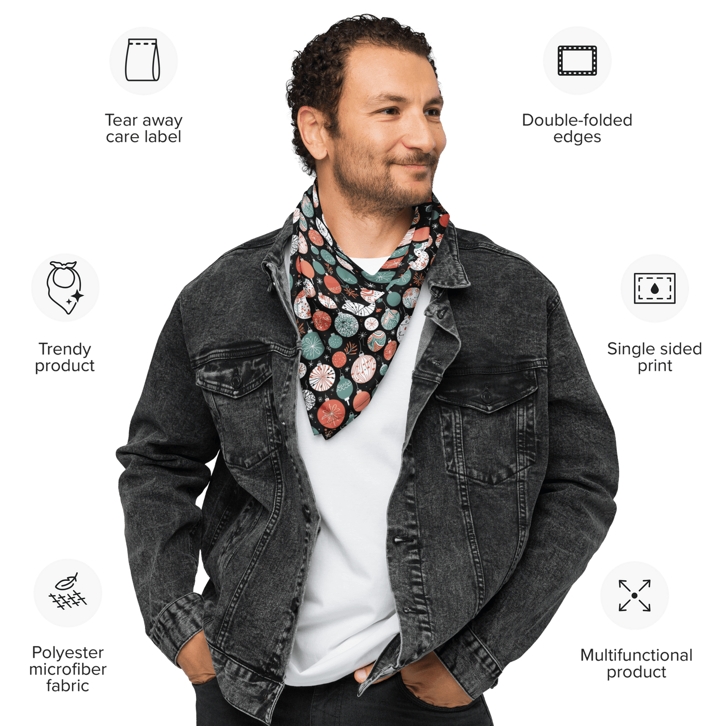Colorful Ornament Bandana For Pets AND Humans! - DeRose Seasonal