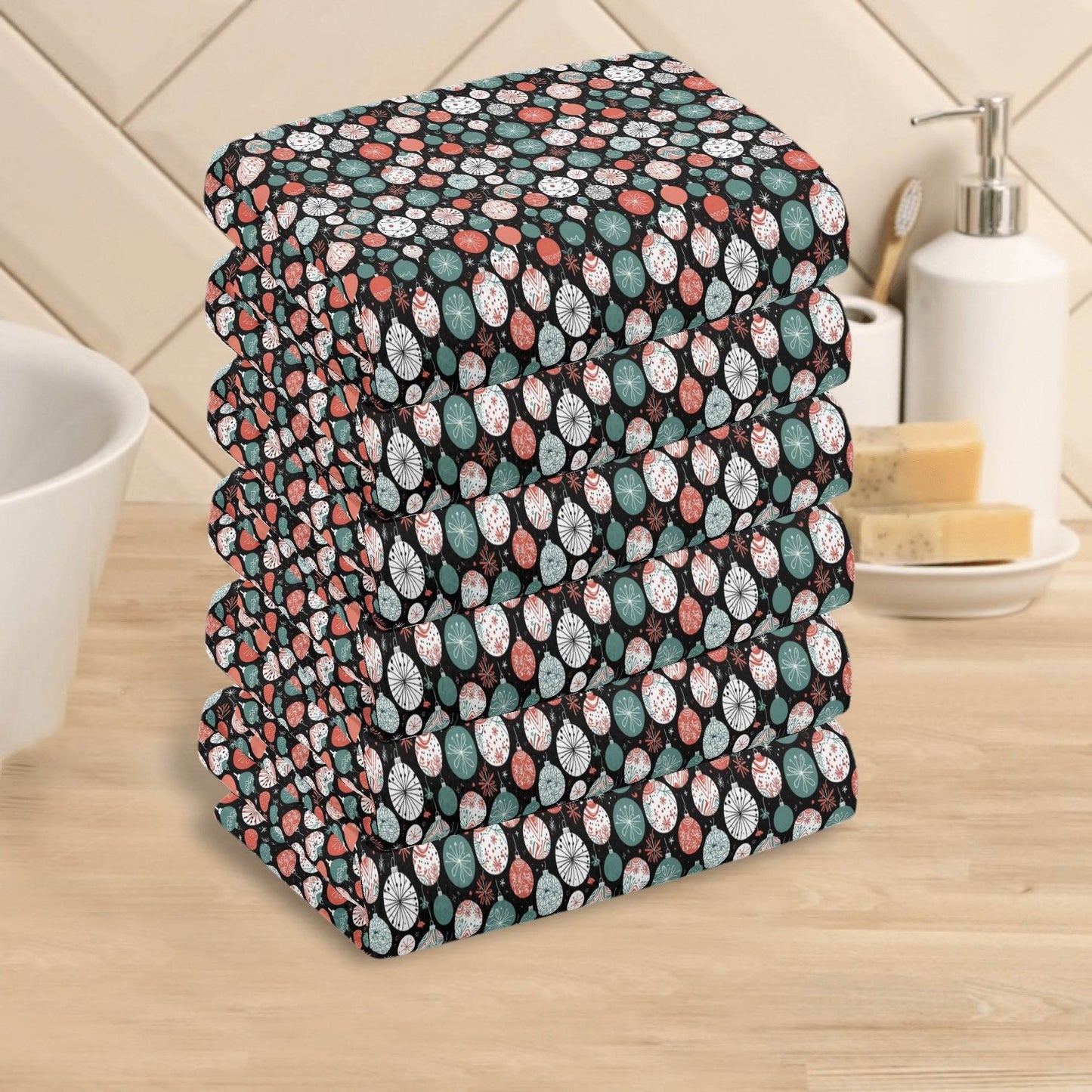 Colorful Ornament Hand Towels (6 Pcs) - DeRose Seasonal