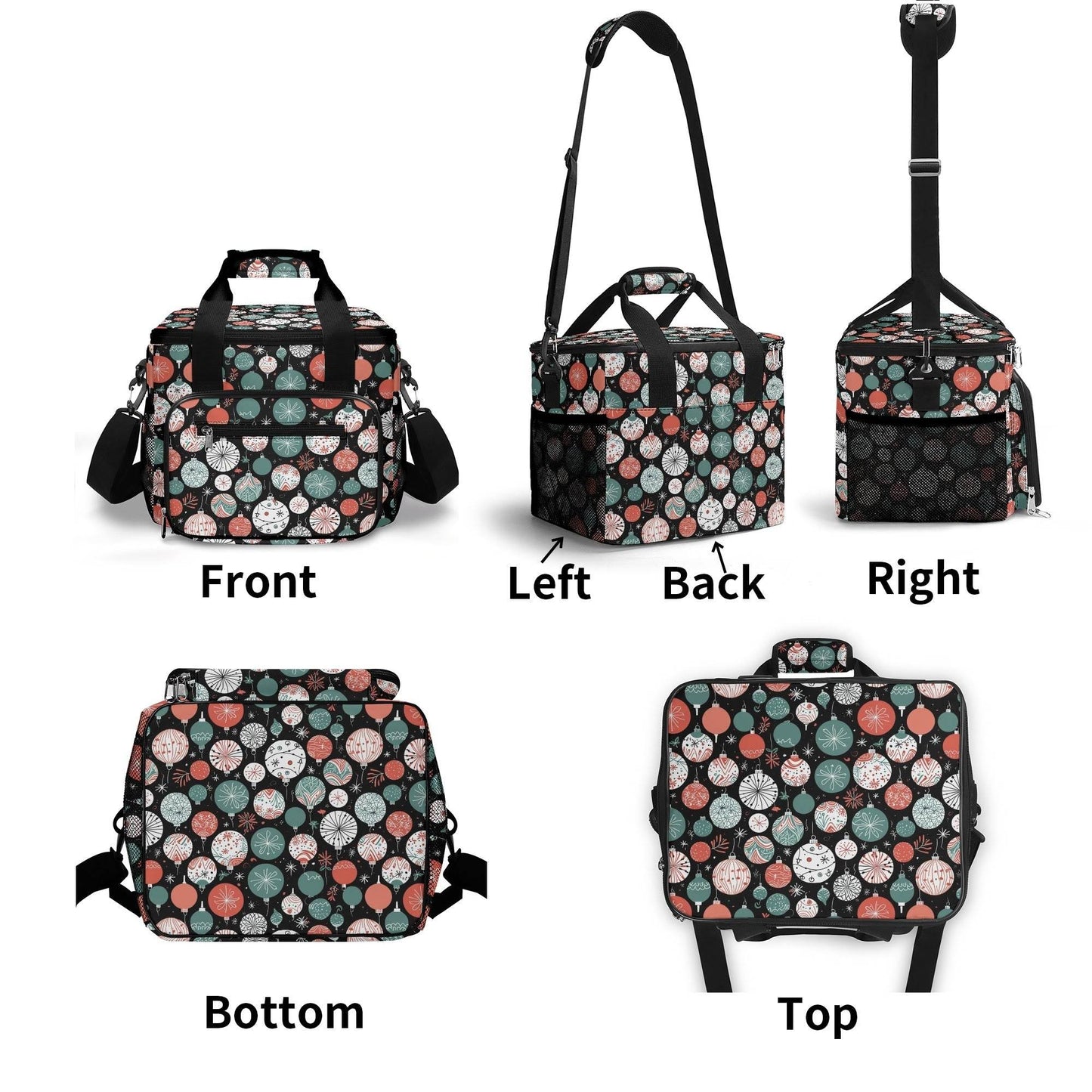 Colorful Ornament Insulated Leakproof Cooler Bag Lunch Box - DeRose Seasonal