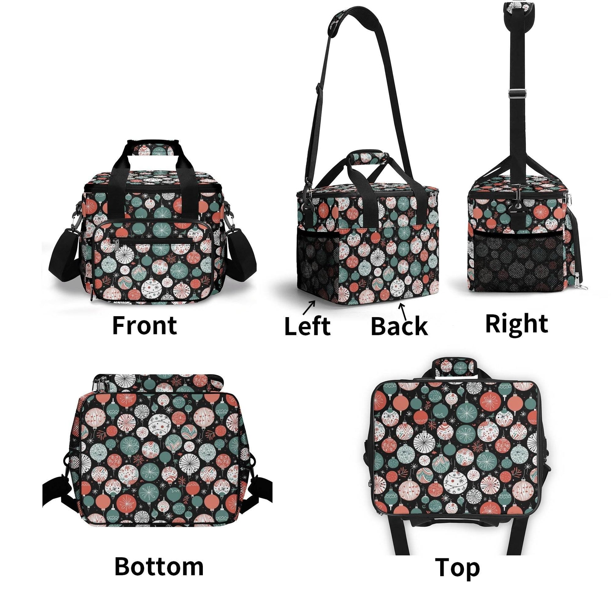 Colorful Ornament Insulated Leakproof Cooler Bag Lunch Box - DeRose Seasonal