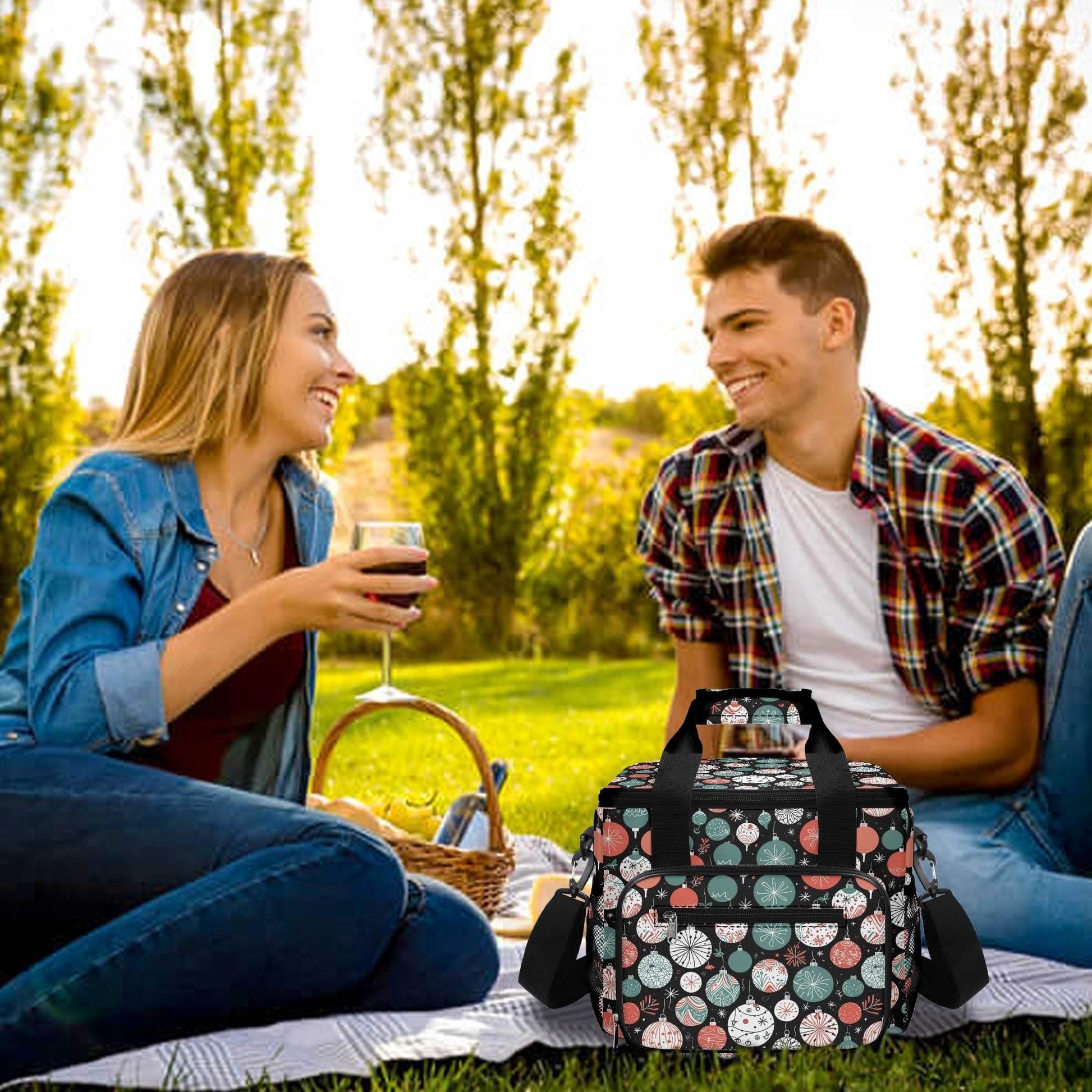 Colorful Ornament Insulated Leakproof Cooler Bag Lunch Box - DeRose Seasonal