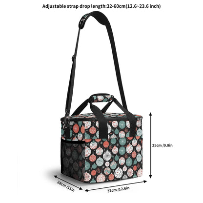 Colorful Ornament Insulated Leakproof Cooler Bag Lunch Box - DeRose Seasonal