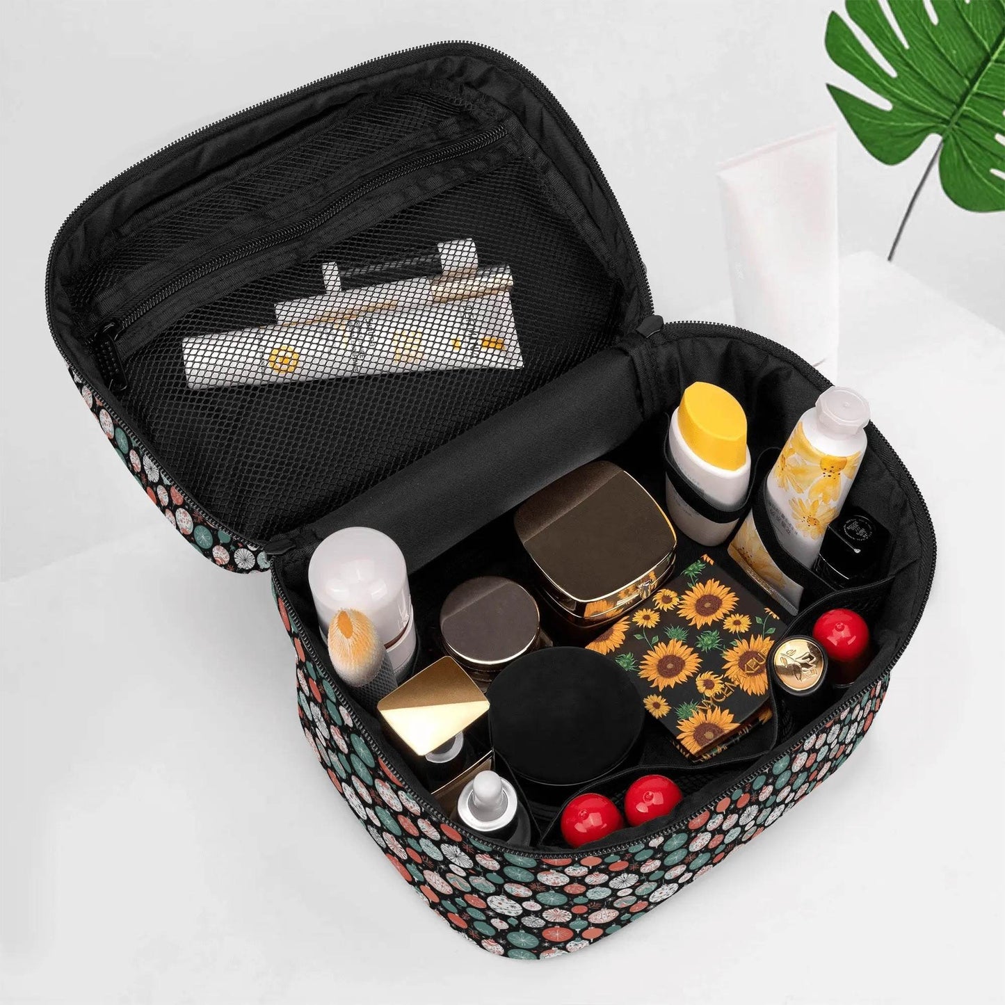 Colorful Ornament Leather Cosmetic Bag - DeRose Seasonal