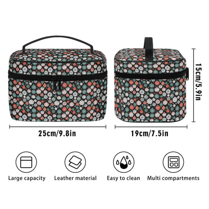 Colorful Ornament Leather Cosmetic Bag - DeRose Seasonal
