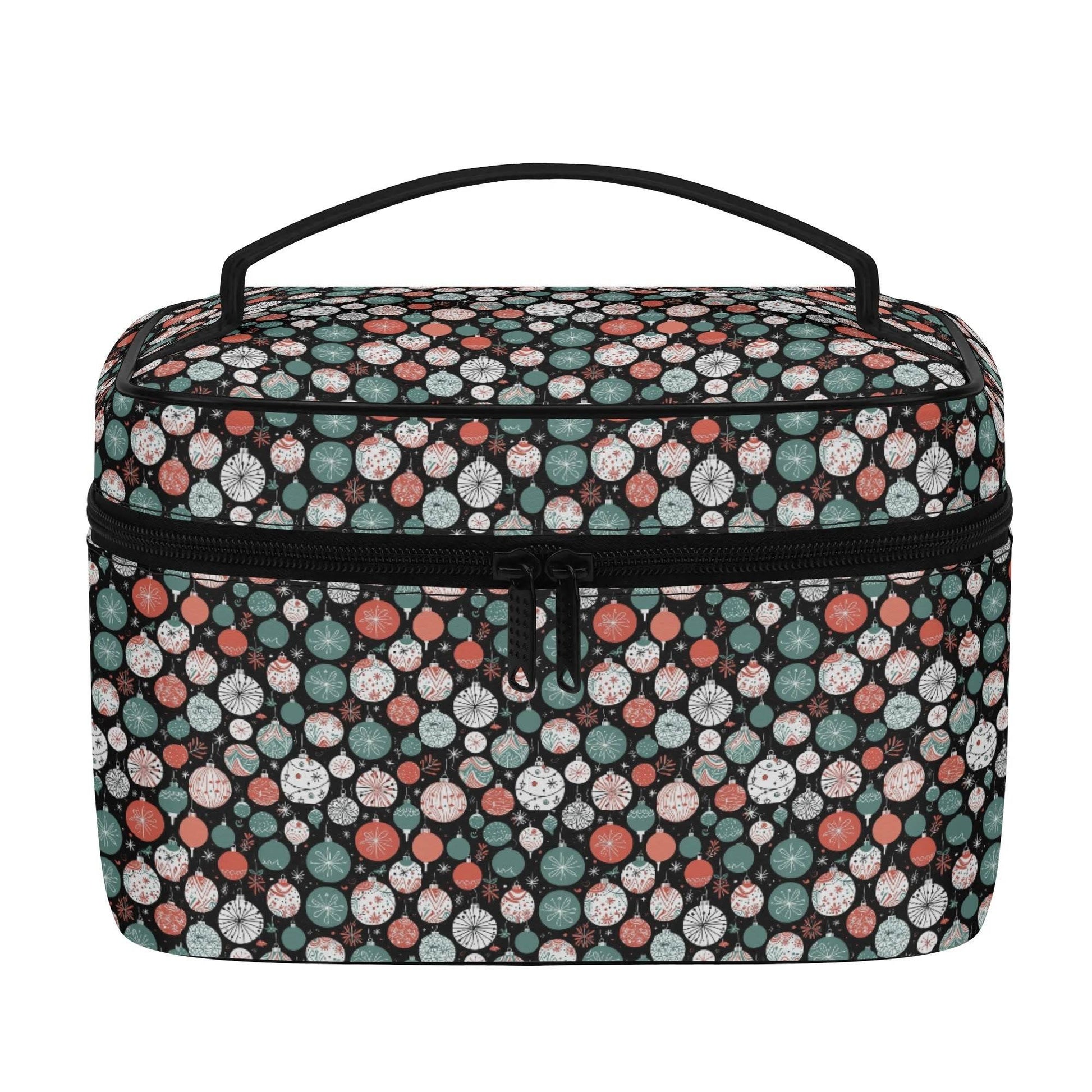 Colorful Ornament Leather Cosmetic Bag - DeRose Seasonal