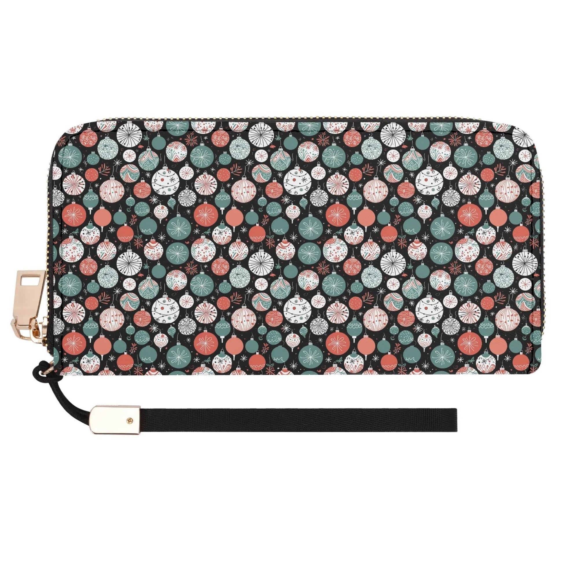 Colorful Ornament Leather Women's Zipper Wristlet Wallet - DeRose Seasonal