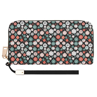 Colorful Ornament Leather Women's Zipper Wristlet Wallet - DeRose Seasonal