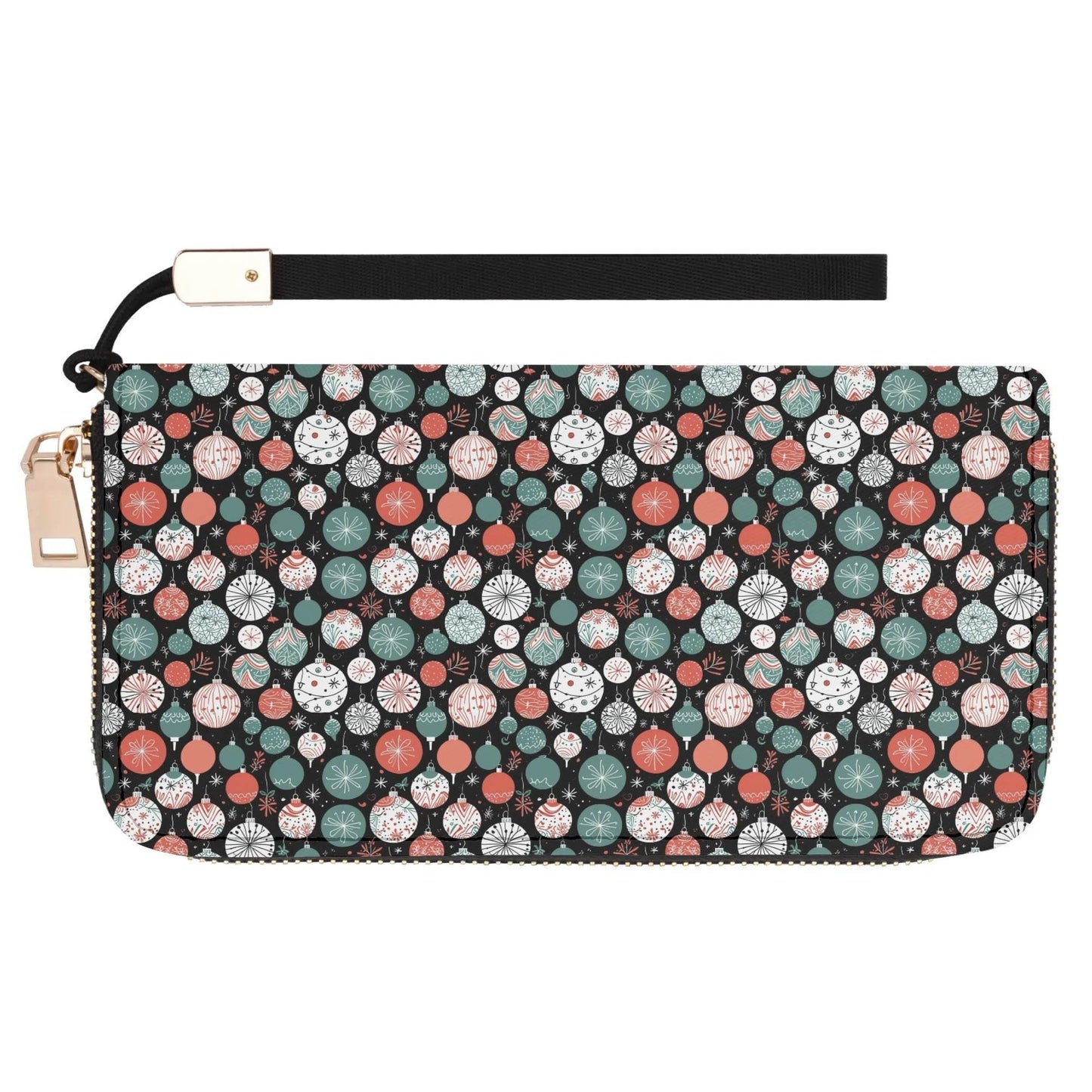 Colorful Ornament Leather Women's Zipper Wristlet Wallet - DeRose Seasonal