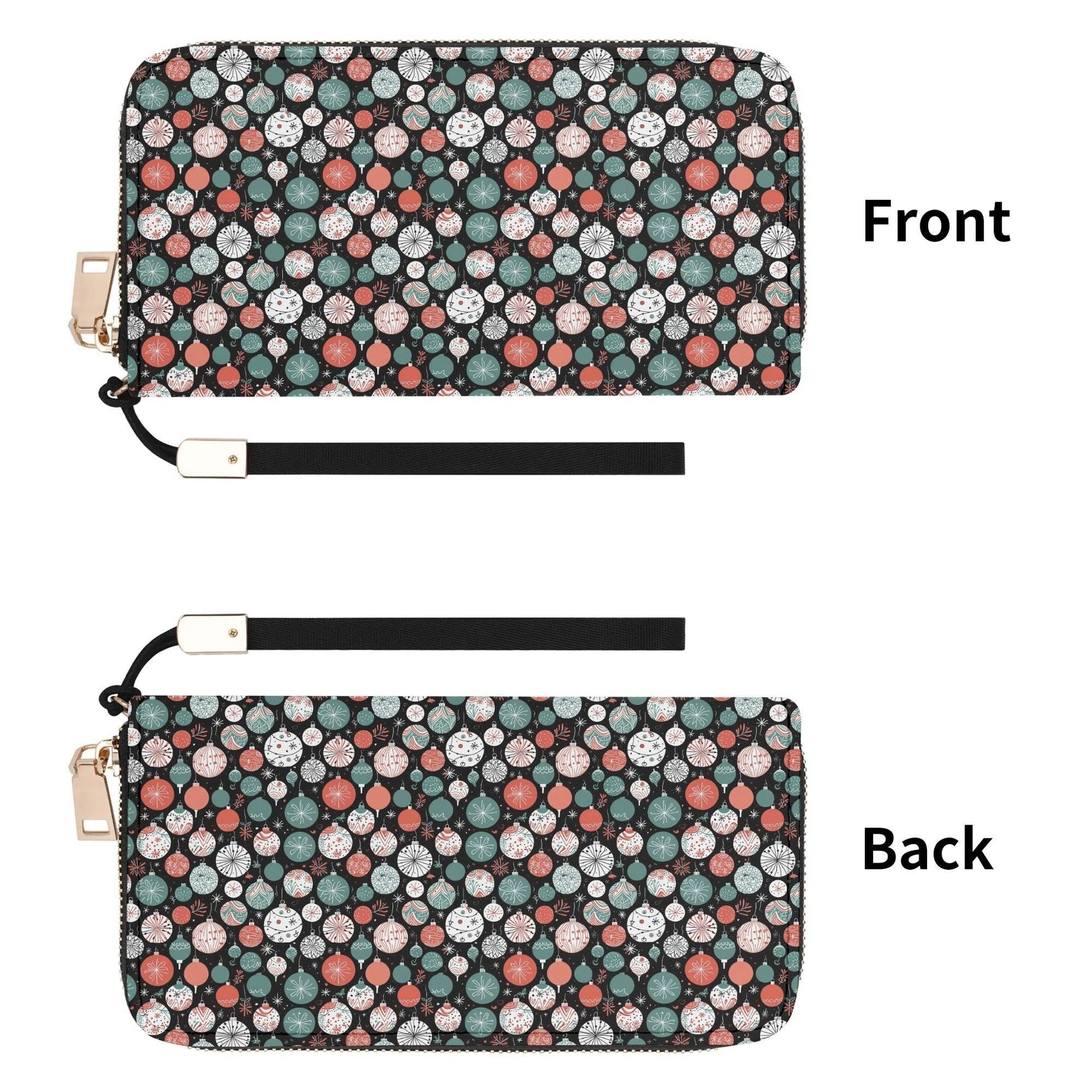Colorful Ornament Leather Women's Zipper Wristlet Wallet - DeRose Seasonal