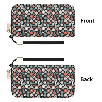 Colorful Ornament Leather Women's Zipper Wristlet Wallet - DeRose Seasonal