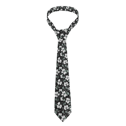 White and Green Clovers Necktie - DeRose Seasonal