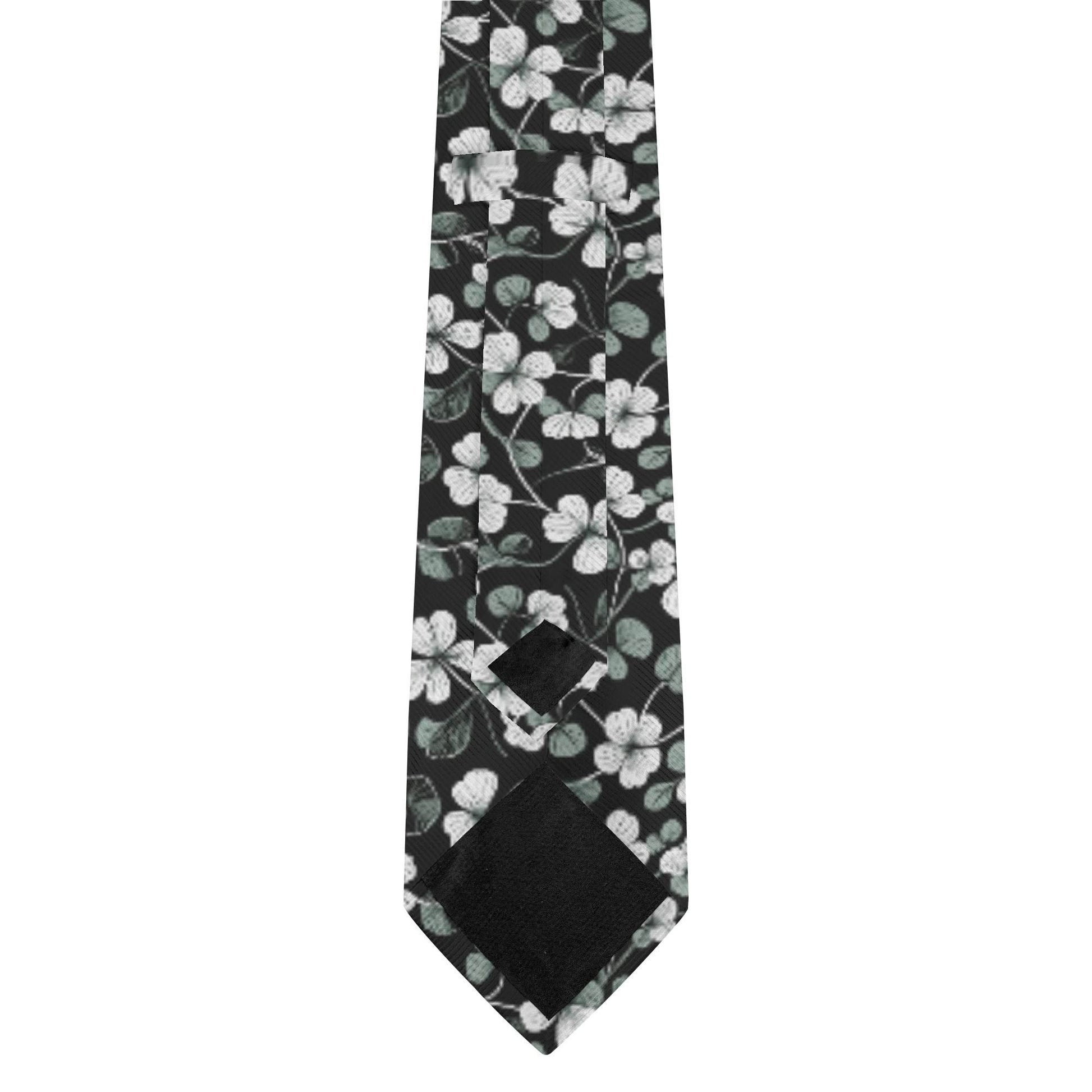 White and Green Clovers Necktie - DeRose Seasonal