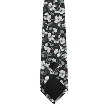 White and Green Clovers Necktie - DeRose Seasonal
