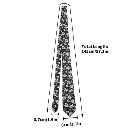 White and Green Clovers Necktie - DeRose Seasonal