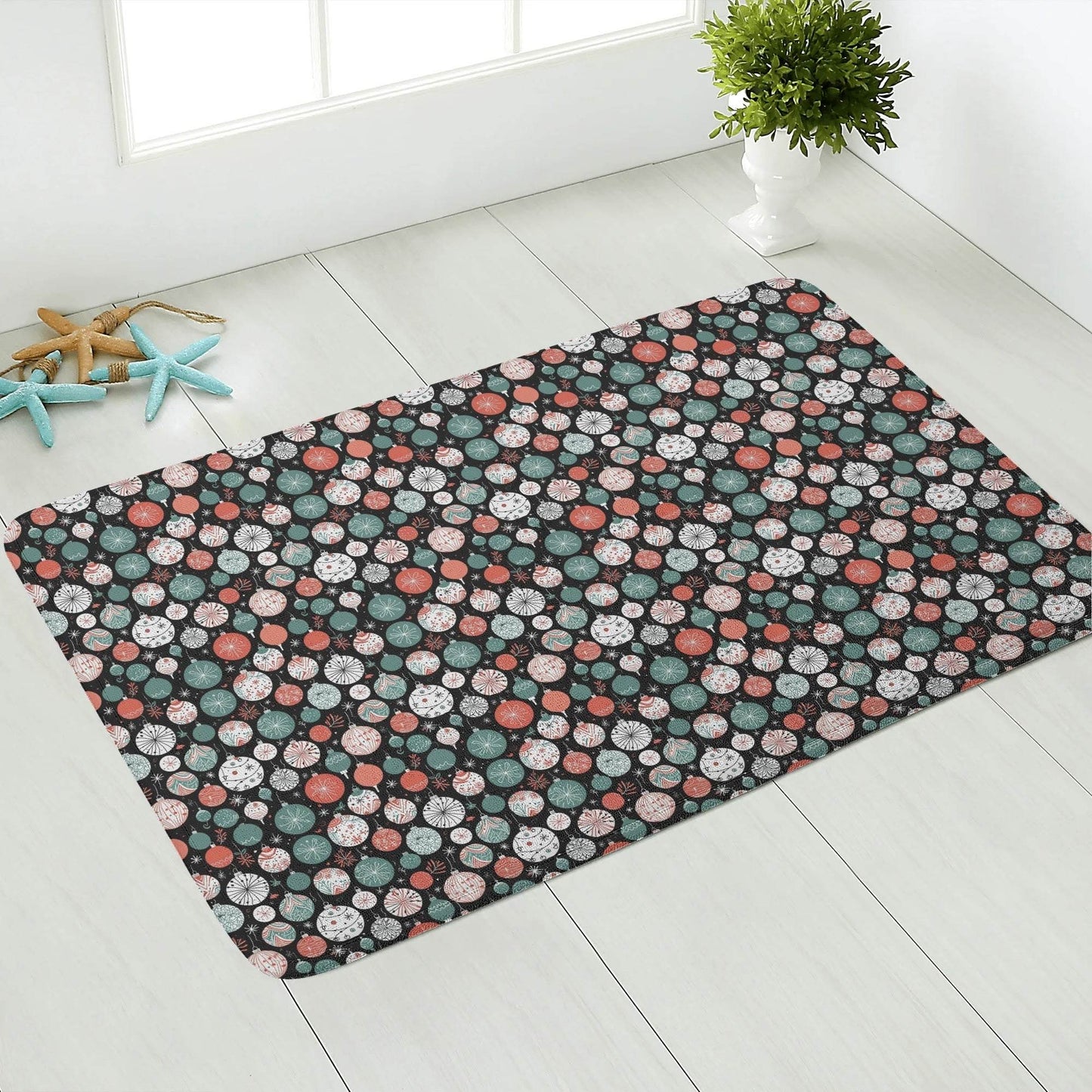 Colorful Ornament Plush Indoor Doormat - DeRose Seasonal