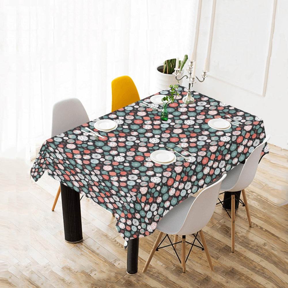 Colorful Ornament Polyester Tablecloth Polyester Tablecloth 70"x 52" DeRose Seasonal