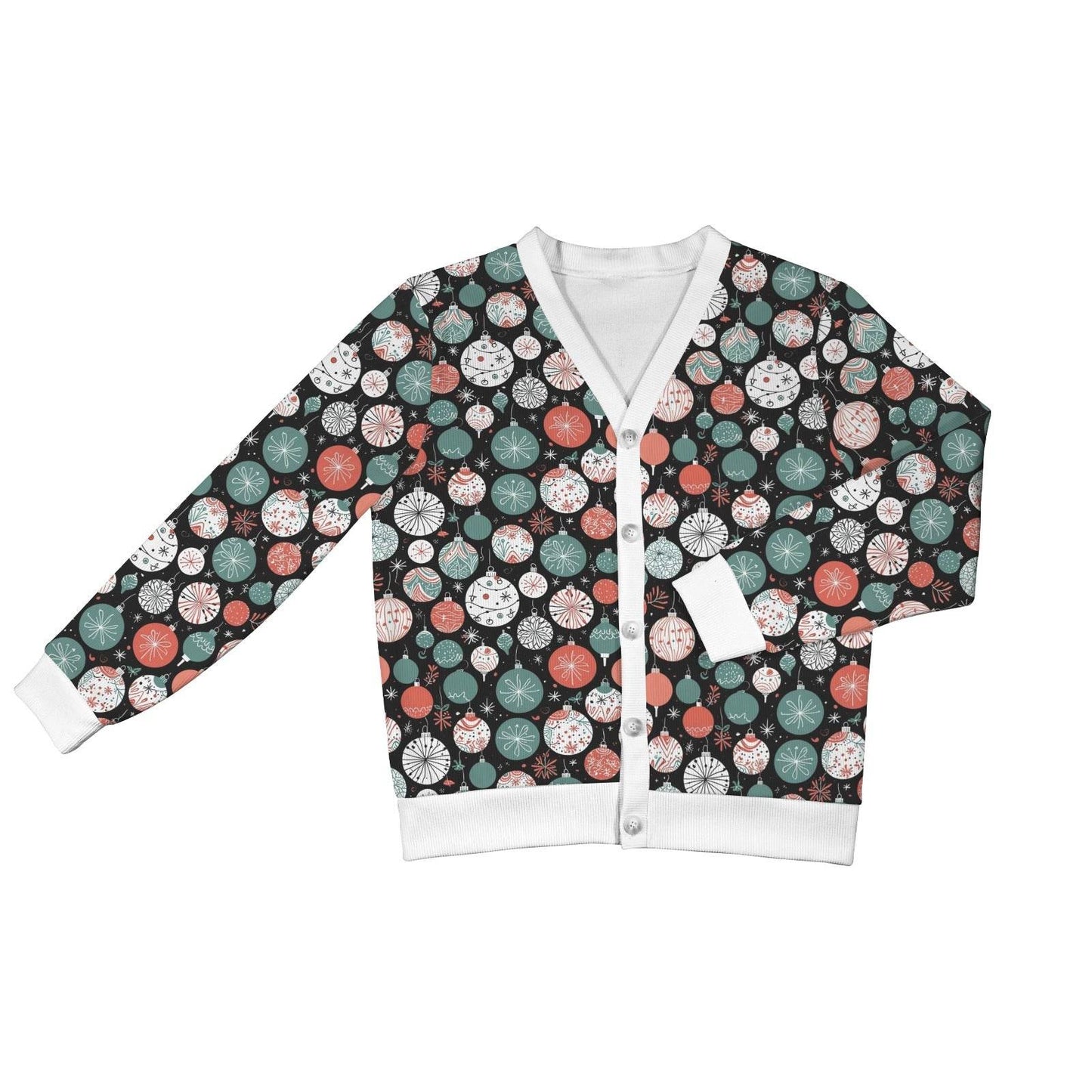 Colorful Ornament Women's Cardigan Button Sweater Custom Women's Cardigan (Model H73) - DeRose Seasonal