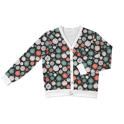 Colorful Ornament Women's Cardigan Button Sweater Custom Women's Cardigan (Model H73) - DeRose Seasonal
