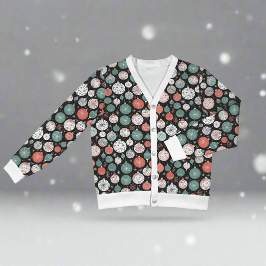 Colorful Ornament Women's Cardigan Button Sweater Custom Women's Cardigan (Model H73) - DeRose Seasonal
