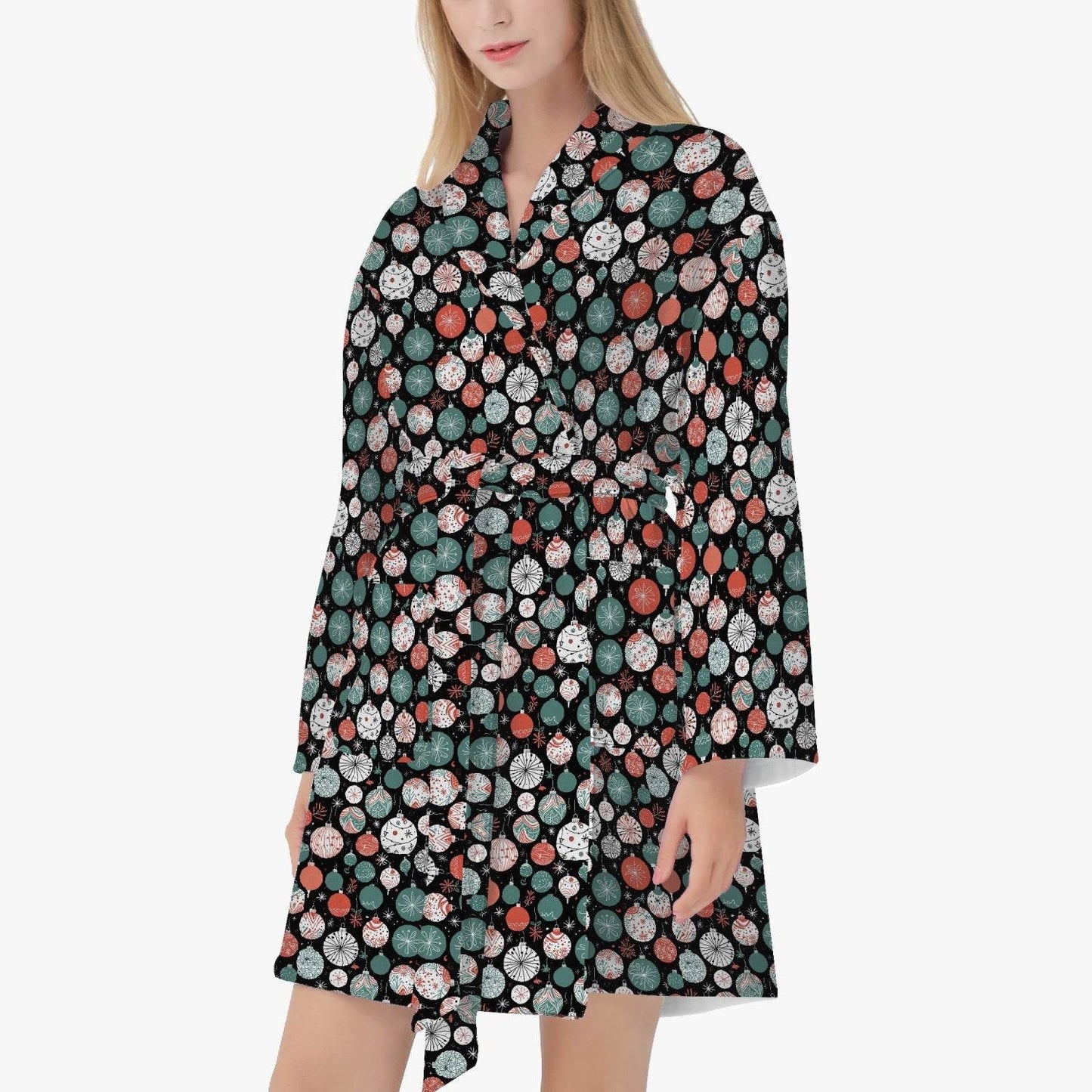 Colorful Ornament Women's Loose-fitting Bathrobe - DeRose Seasonal