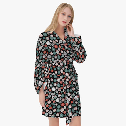 Colorful Ornament Women's Loose-fitting Bathrobe - DeRose Seasonal