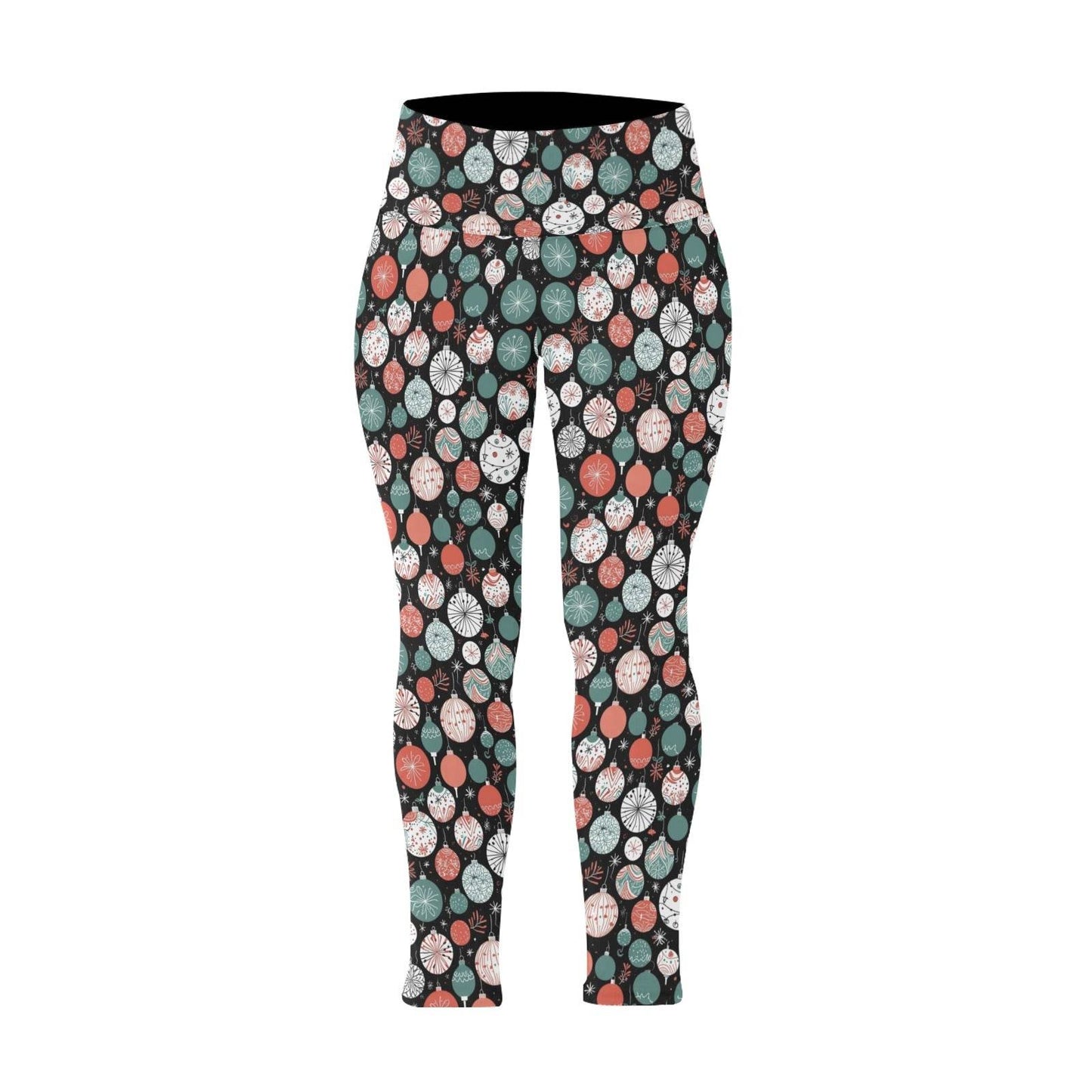 Colorful Ornament Women's Plus Size High Waited Leggings Women's High Waist Leggings(Plus Size)(ModelL45) - DeRose Seasonal