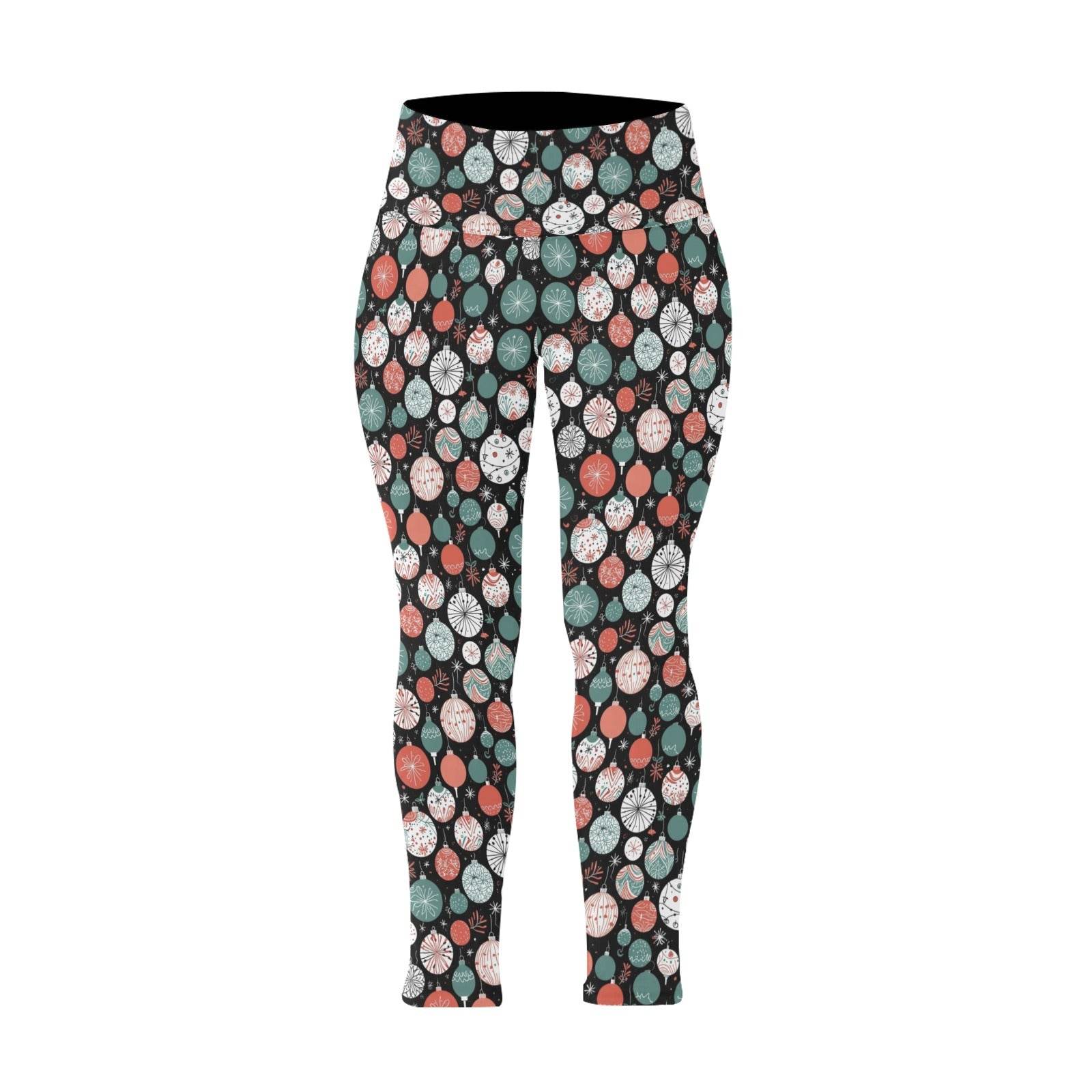 Colorful Ornament Women's Plus Size High Waited Leggings Women's High Waist Leggings(Plus Size)(ModelL45) - DeRose Seasonal