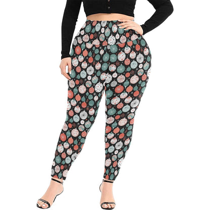 Colorful Ornament Women's Plus Size High Waited Leggings Women's High Waist Leggings(Plus Size)(ModelL45) - DeRose Seasonal