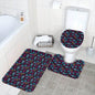 Colorful Party Snowflake Bathroom Four-Piece Set(Shower Curtain + Toilet Cover Mat + Toilet Foot Mat + Floor Mat)| Polyester - DeRose Seasonal