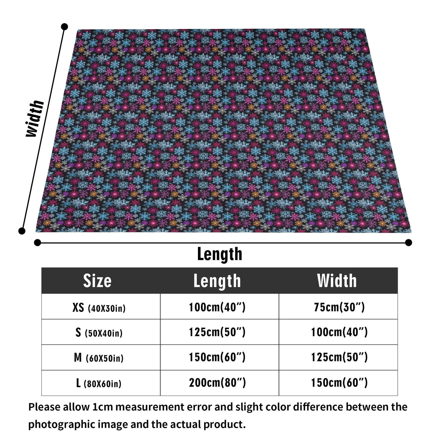 Colorful Party Snowflake Flannel Breathable Blanket 4 Sizes - DeRose Seasonal