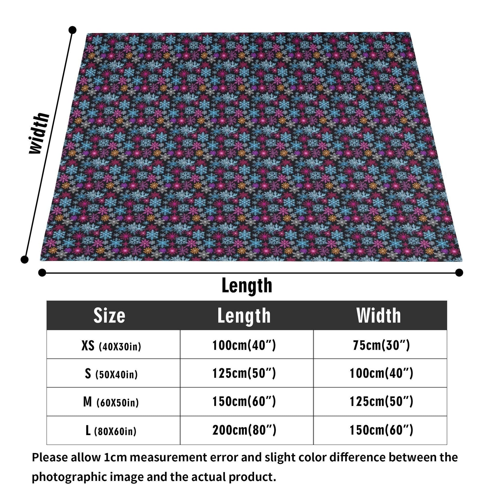 Colorful Party Snowflake Flannel Breathable Blanket 4 Sizes - DeRose Seasonal