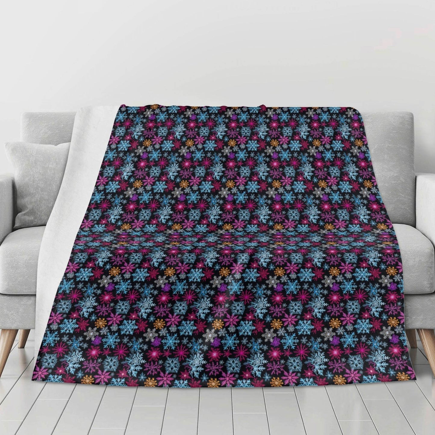 Colorful Party Snowflake Flannel Breathable Blanket 4 Sizes - DeRose Seasonal