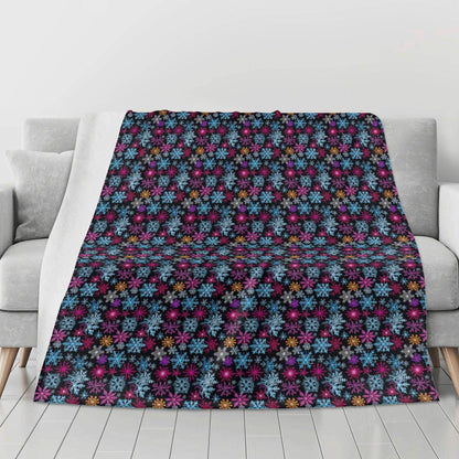 Colorful Party Snowflake Flannel Breathable Blanket 4 Sizes - DeRose Seasonal