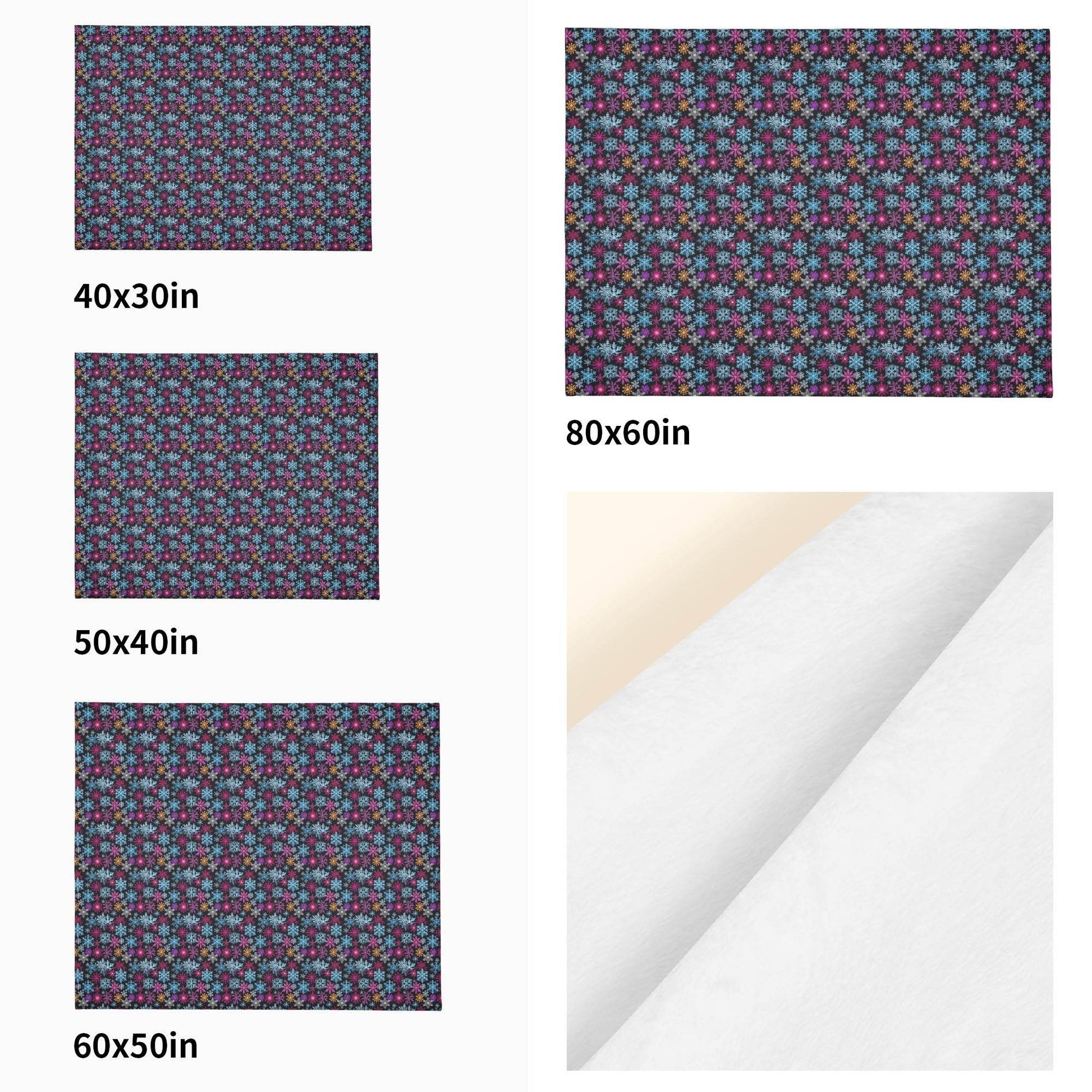 Colorful Party Snowflake Flannel Breathable Blanket 4 Sizes - DeRose Seasonal